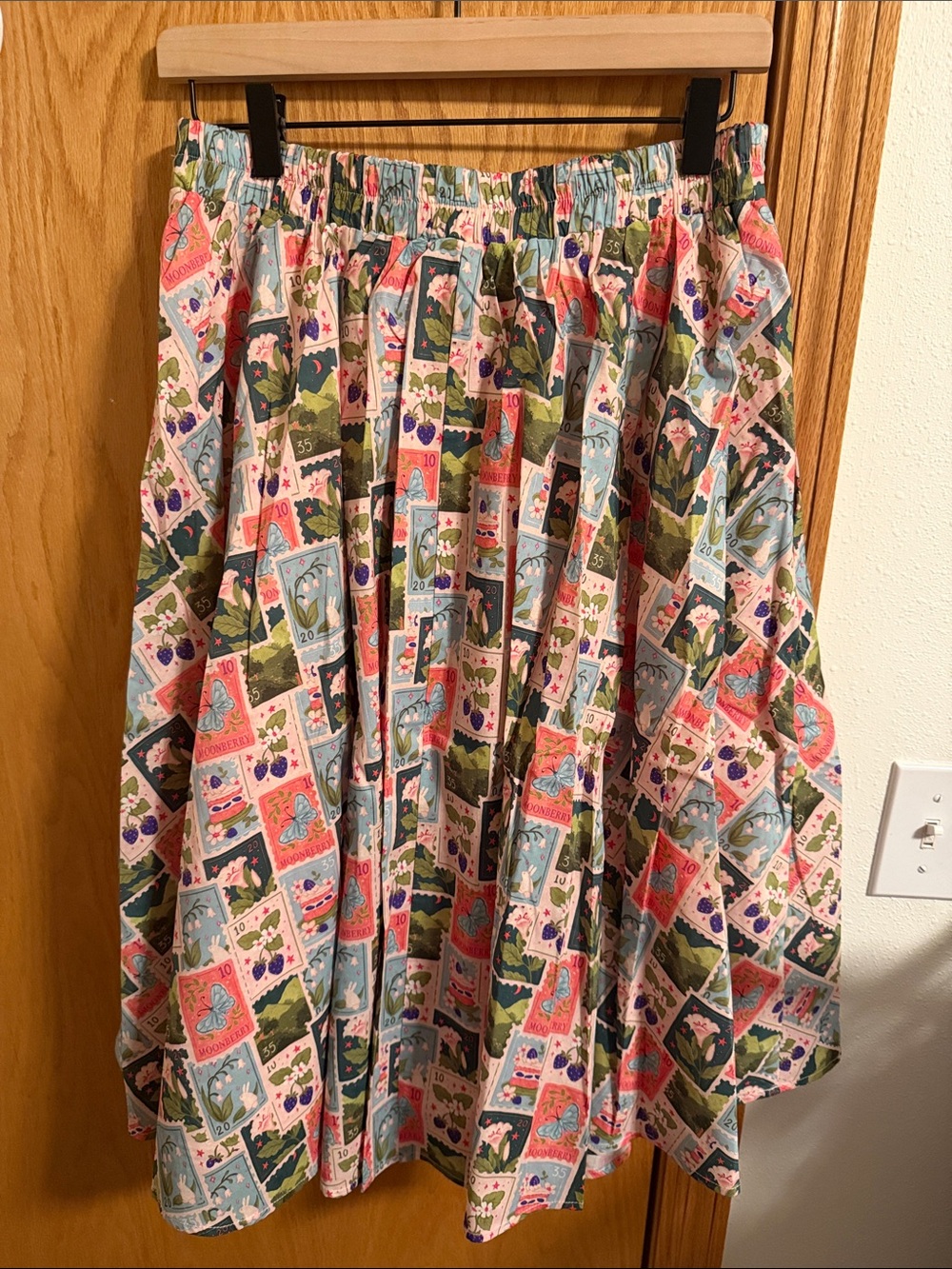 Floral Stamp Print Circle Skirt - Pink Multi - Picture 3 of 3